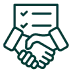 Handshake icon representing exclusive deals and discounts